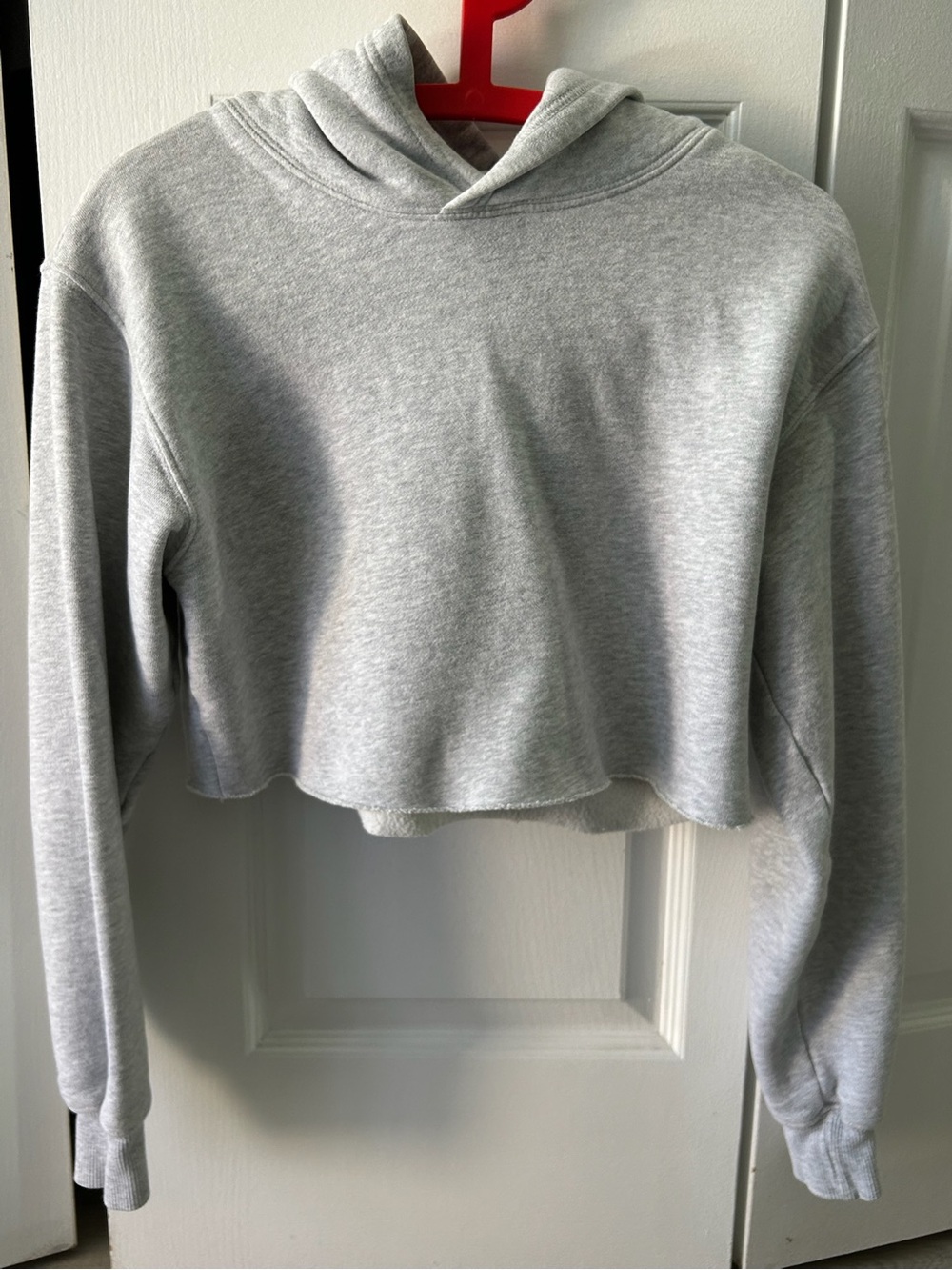 TNA Cropped Hooded Sweatshirt - Light Gray